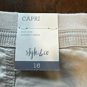 Style & Co. Cream Ankle Pants